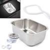 RV Roulotte Camper 304 Acciaio Inossidabile Lavabo a Mano Cucina Lavello Rettangolare Lavabo Lavamani