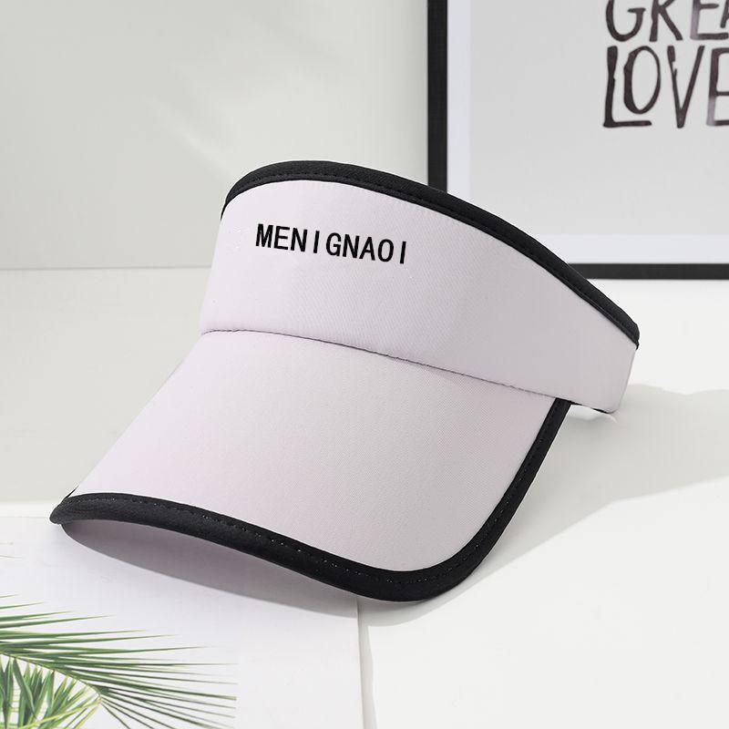 Hat female summer empty top hat sun protection sunshade UV protection letter sports running outdoor beach showing small face