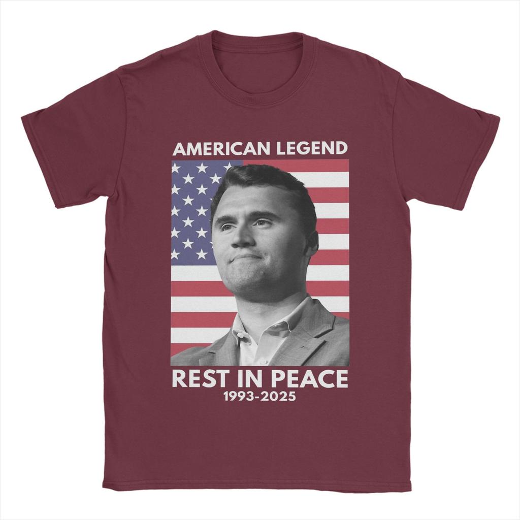 Charlie Kirk T-Shirts for Men  Fun Pure Cotton Tee Shirt Crew Neck Short Sleeve T Shirt 6XL Clothing