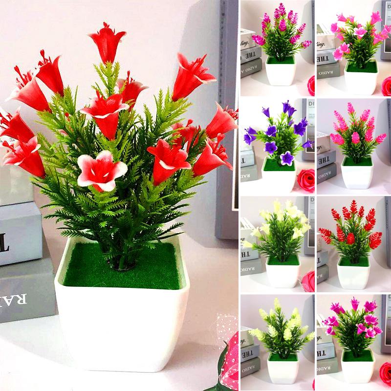 Beautiful Decoration Artificial Plant Decor Desk Indoor Potted Tabletop Wedding Welcoming Lily flower Pinecone