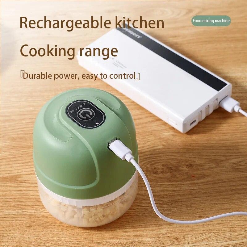 Elektrischer Knoblauchschäler 250ML Mini Elektrischer Knoblauchzerkleinerer USB-Aufladung Ingwer Gemüseschneider Lebensmittelzerkleinerer Küchenwerkzeuge