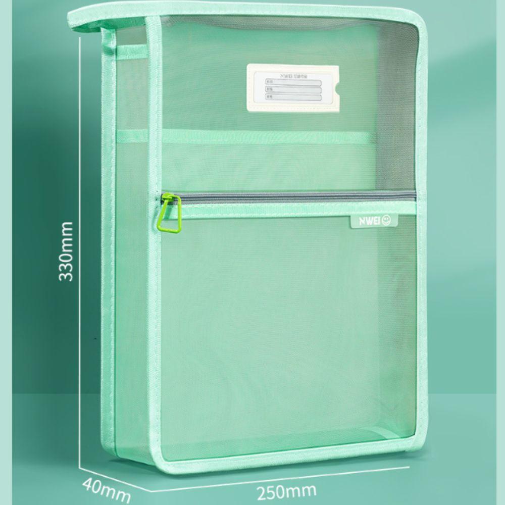 L Shaped Test Paper Storage Bag Thickened Mesh Stationery Organizer Pouch File Folder Bag  Students
