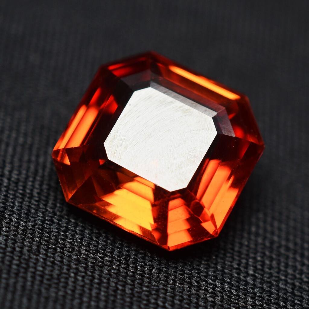 CERTIFIED Natural ORANGE Sapphire 6.20 Ct Mind Blowing SQUARE CUT Gemstones S-1841