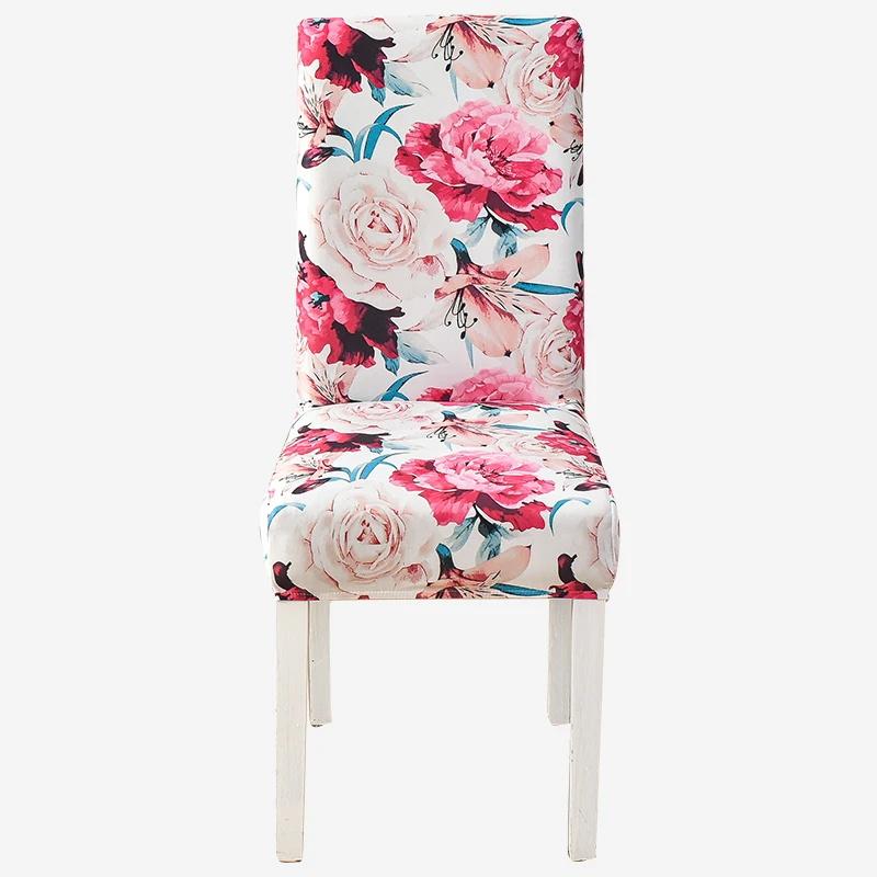 

Чехлы на стулья с принтом, эластичные чехлы на кухонные сиденья, эластичные чехлы на стулья из спандекса для столовой, свадебного отеля, банкета, моющиеся, 1 шт. Universal