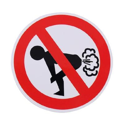 Car Interior Stickers Spoof Funny Reflective Warning Mark No Farting Decals
