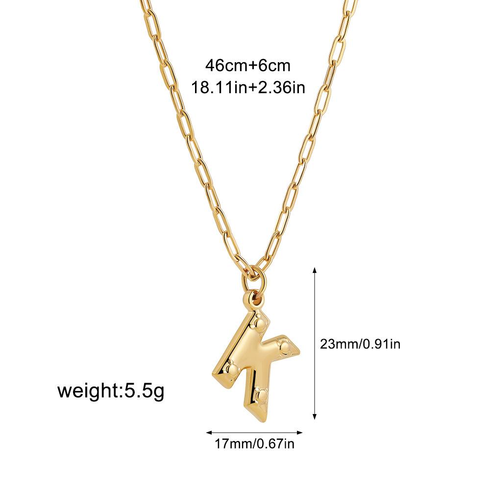 Stainless steel bubble English 26 letter necklace pendant personalized three-dimensional collarbone chain with jewelry