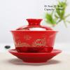 Jingdezhen-Chinese Gaiwan Tea Bowl, Household Porcelain Cups, Beautiful Teaware Teacup and Saucer Set, Ceramic Drinkware Tureen