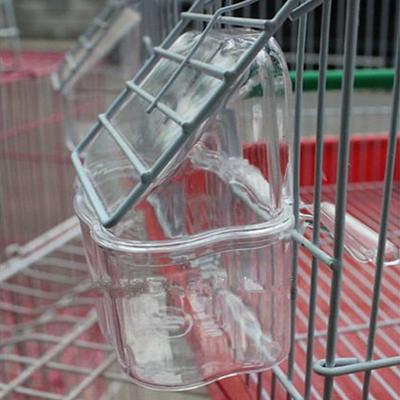Parakeet Food Dispenser No Mess Parrot Plastic Feeder with Perch Feeding for Conure Cockatiel Install Out of Cage