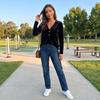 Women's Casual V-Neck Velvet Long Sleeve Top Color