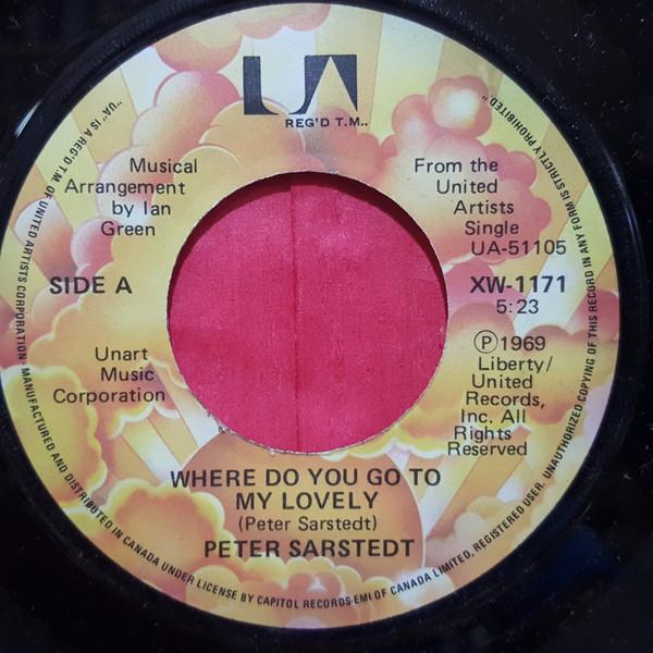 

7inch Record PETER SARSTEDT - Where Do You Go To My Lovely / Once XW1171 United Artists Canada Pop Used