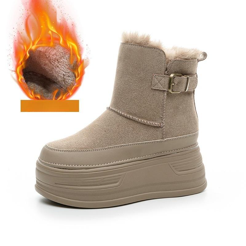 New Thick-soled Snow Boots, Thick-soled Insole Height-increasing Ankle Boots, Casual Women's Shoes