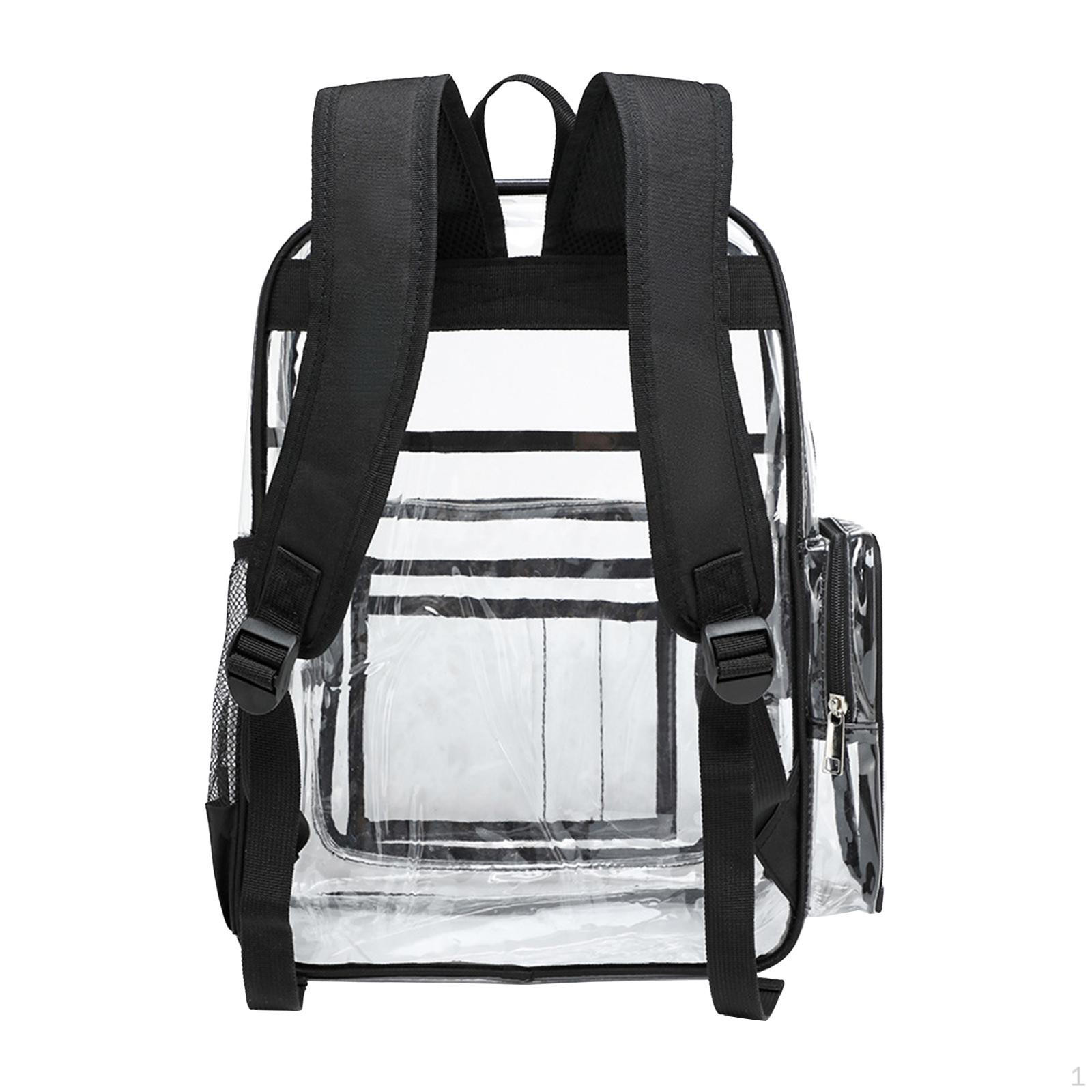 

Clear Backpack Lightweight Casual PVC Transparent for Camping Festival Black
