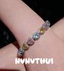 Nvnvacc Heart Tip Fritillary Love Gemstone Ring Haute Couture Jewelry, Heart Sparkling Pearl Earrings Set