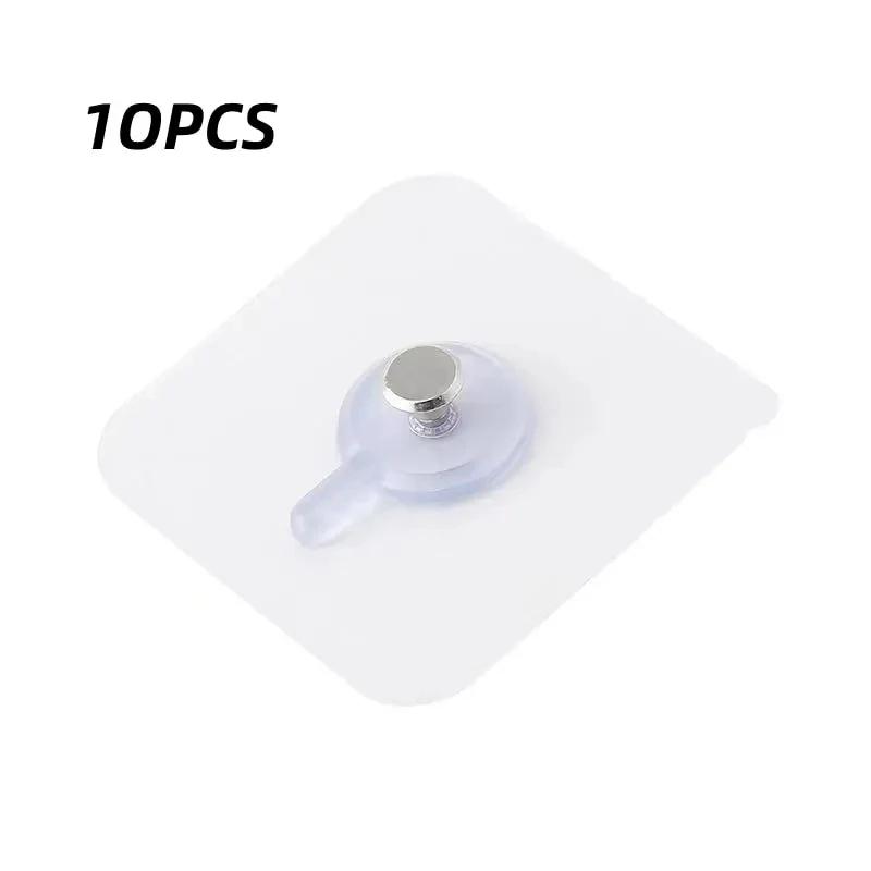 10Pcs Screw Wall Hook Self Adhesive Hanger Seamless Nail Screwless Sticker Hook Wall Mount Kitchen Bathroom Home Office