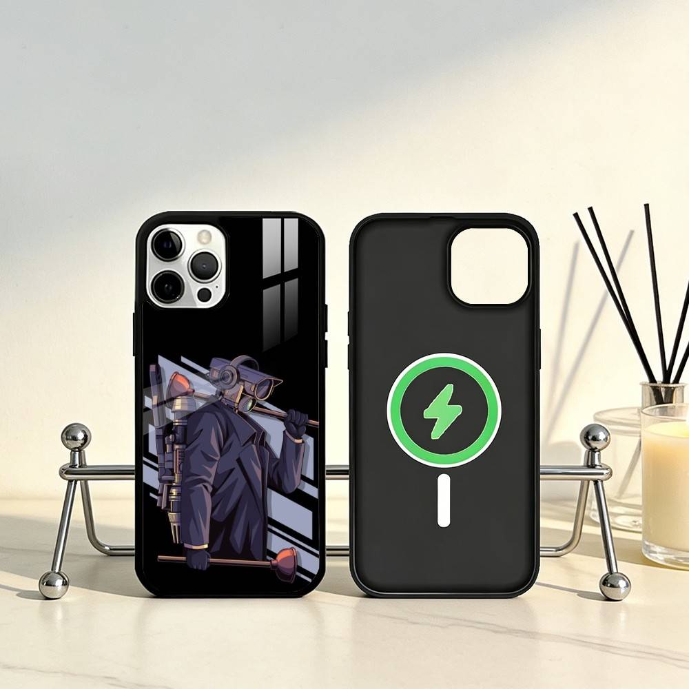 C-Cartoon S-Skibidi Toilet Phone Case For iPhone17,16,15,14,13,12,11 Plus,Pro Max Magnetic For Magsafe Wireless Charging