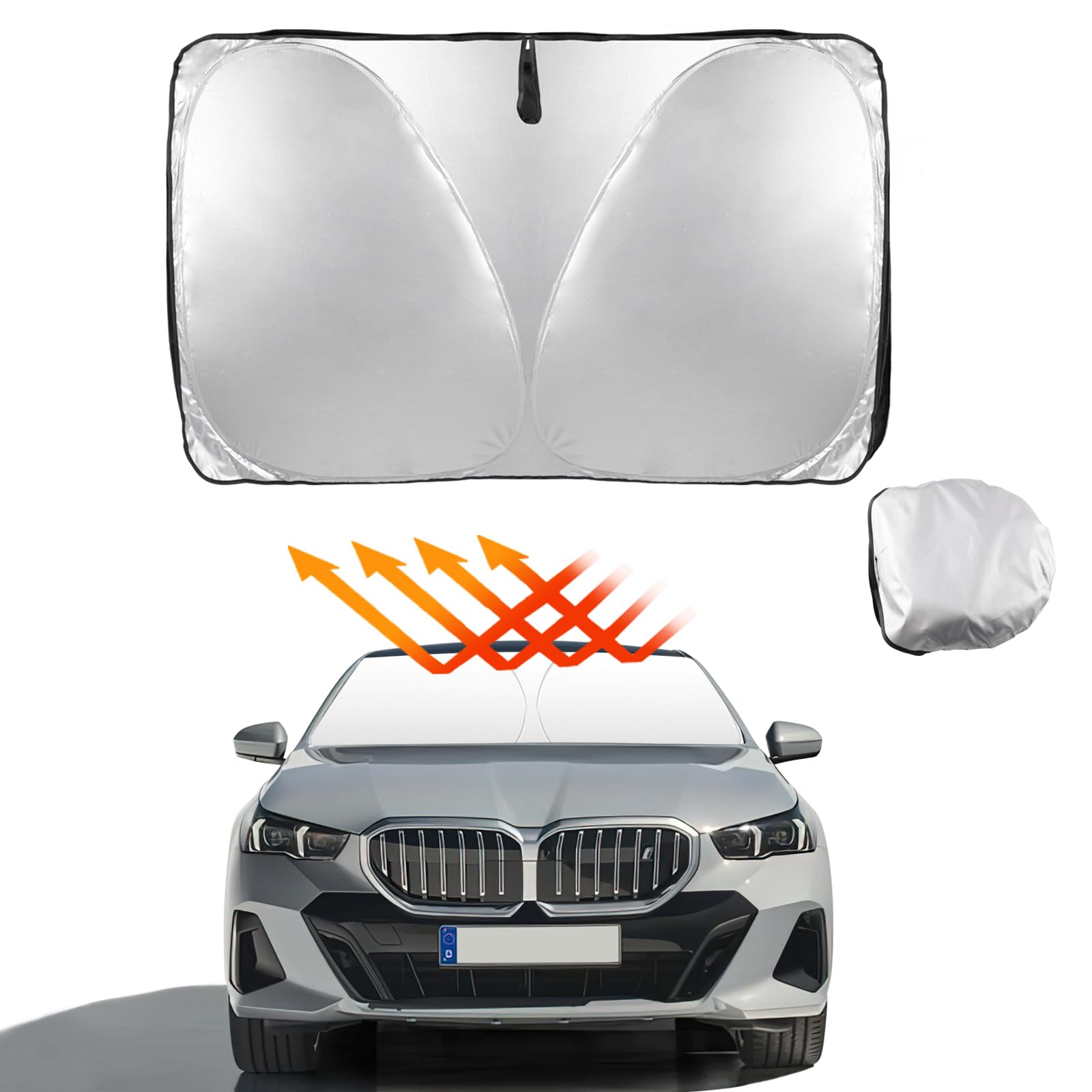

FDAIUN Front Sunshade for BMW 5 Series G60 2024 Summer Enhanced Car Window UV Light Heat Privacy Custom Parts for Your Easy Storage Bag 1 Piece