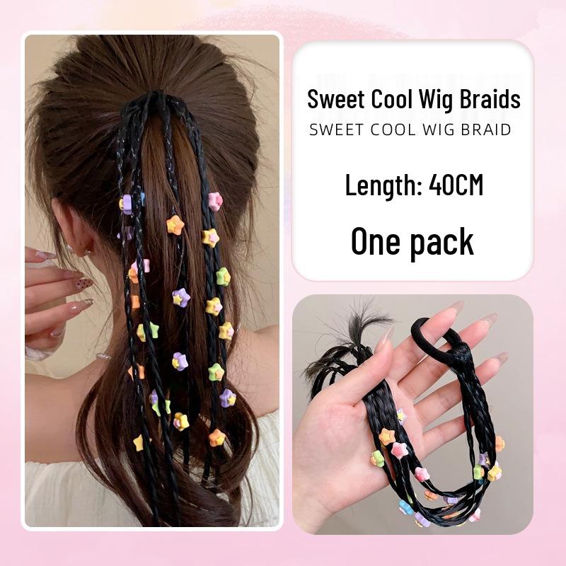 Sweet Cool Boxer Braids Wig for Kids - Ponytail Heart Braids Hair Ties & Accessories