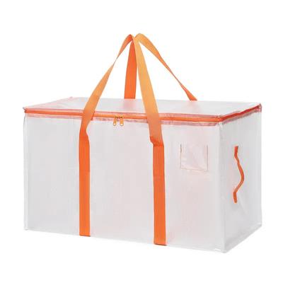 Extra große, strapazierfähige, transparente Umzugstasche mit Griff und Reißverschluss, Aufbewahrungstasche zum Organisieren beim Umzug