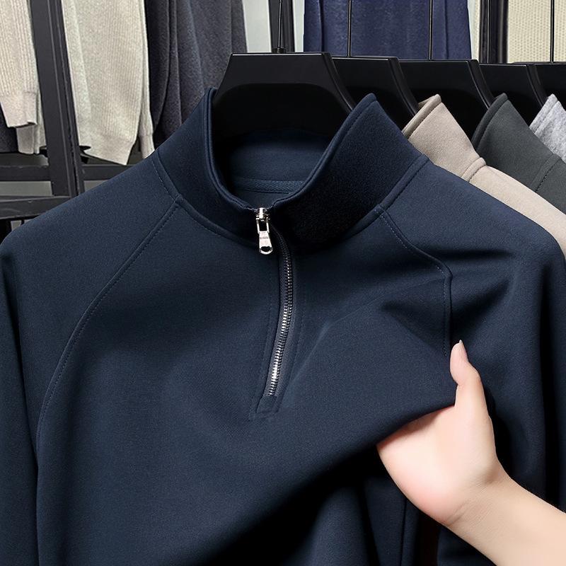 

Men s Casual High-End Cotton Half-Zip Stand Collar Sweatshirt. XL