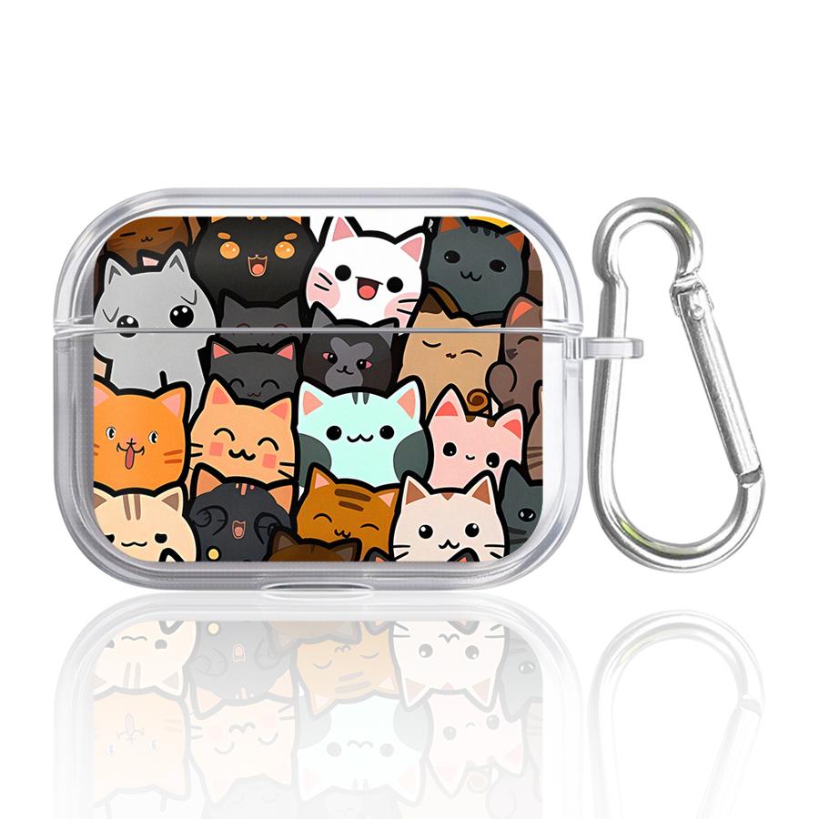 Cute Cat Lovely Clear Earphone Cases Cover Case For Airpods 3 2 1 Pro Pro3 Pro2 4