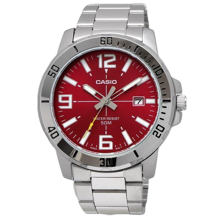 Casio Standard Analog Quartz Men's Watch MTP-VD01D-4BV (Red Metal Band)