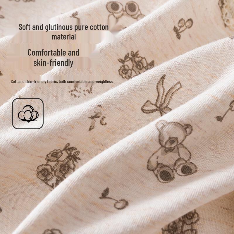 Women's Antibacterial Modal Cotton Floral Lace Mid-Waist Boxer Briefs