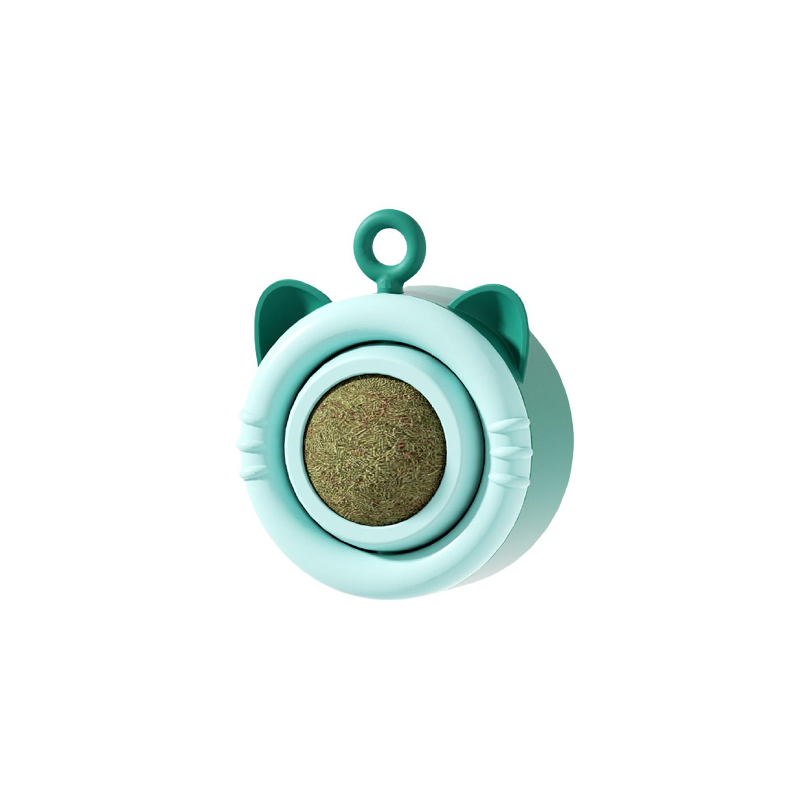 Catnip Ball Toy For Cats - Rotatable Wall-Mounted Interactive Toy With Replaceable Catnip/ Vine Balls  Self-Entertaining Chew Molar Toy To Keep Cats One Size циан