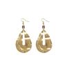 Retro Irregular Water Drop Earrings: Alloy Brushed with Unique Textured Design for Women