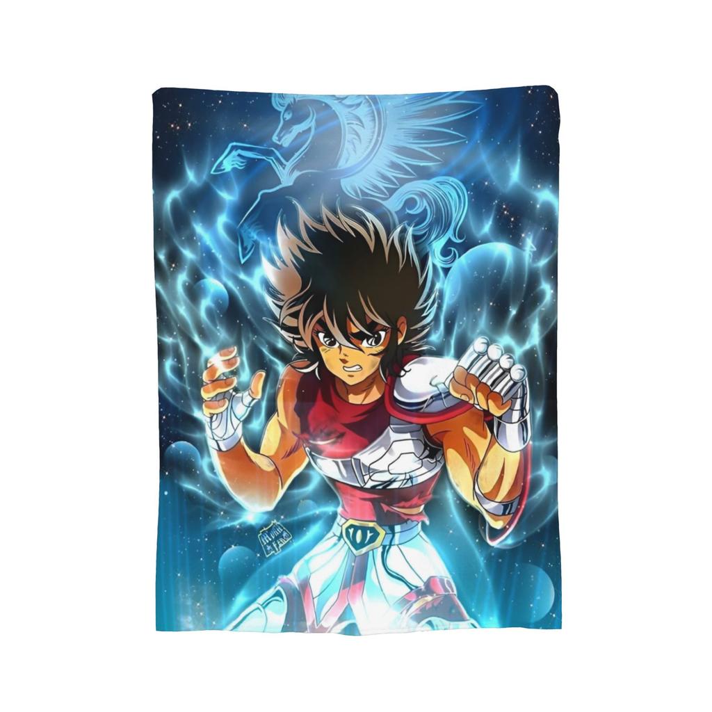Knights Of The Zodiac Anime Fleece Throw Blanket Saints Seiyas Blankets for Bedding Office Super Warm Bed Rug,