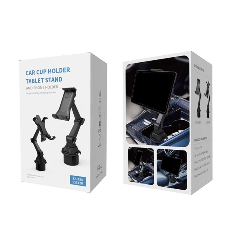360° Rotatable Adjustable Car Cup Holder Stand For Pad Phone 11-22cm Devices Stable Mounting Easy Setups