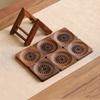 1 Set Chinese Walnut Wood Tea Tray Storage Rack Household Carved Coaster Insulation Teapot Teacup Mat Teaware Accessories