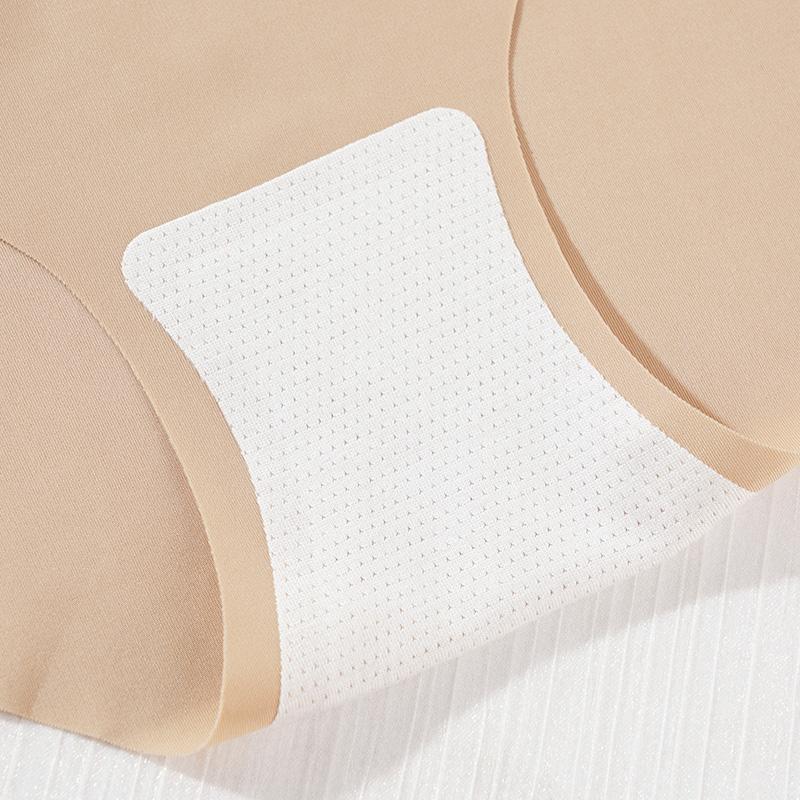 Women's Ultra-thin Breathable Briefs Summer Large Size Solid Color Ice Silk Panties Underwear Underpants