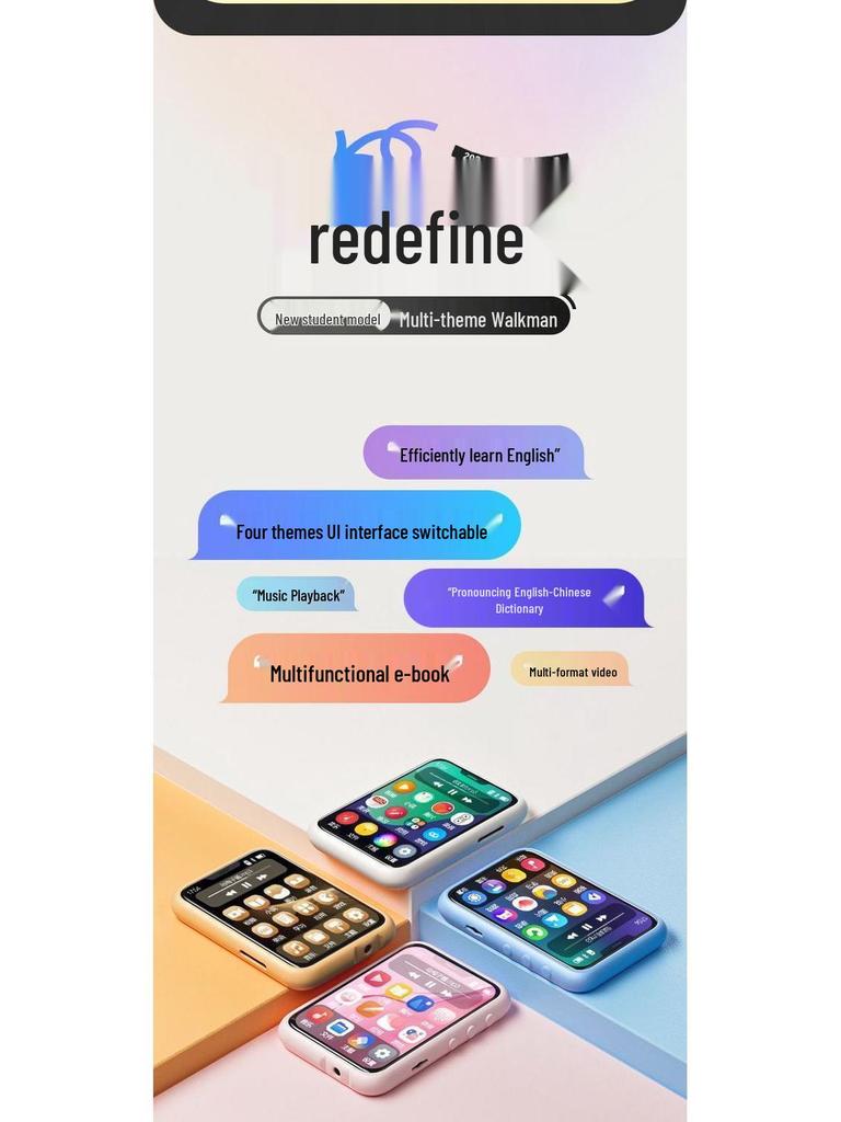 High School Student MP4/MP3 Player - Touchscreen, Bluetooth, Dictionary, and E-Book Reader