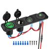 Panou Priză Încărcător 4 în 1 QC 3.0 Dual 12V USB Priză Auto Brichetă Comutator Basculant Volmetru Priză Țigară Comutator Basculant Po D2B1