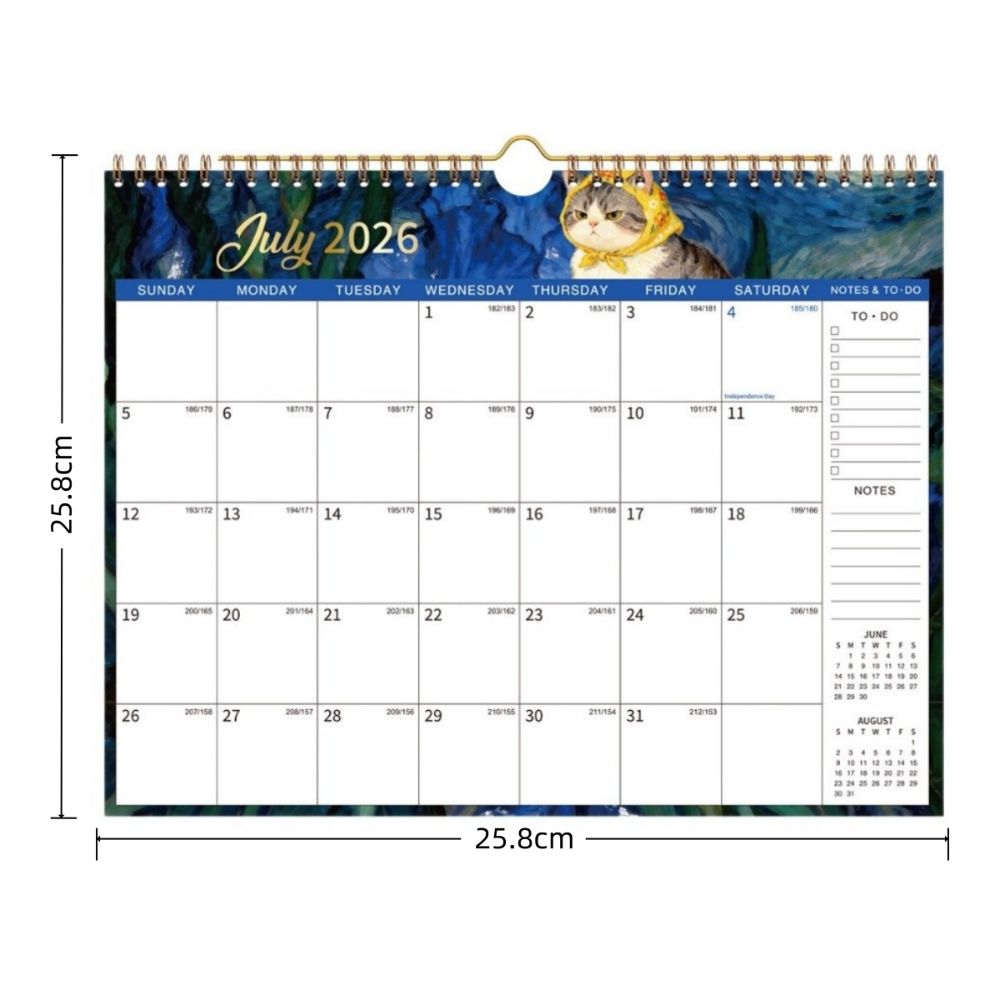 Dual Coil Design 18-Month Calendar Easy Organizing Office Calendar New Wall Calendar  Home Use