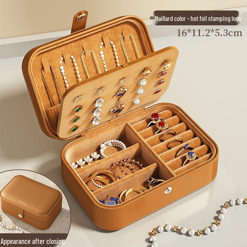 Premium Sieraden Opbergdoos voor Oorbellen, Armbanden, Ringen & Kettingen - Gouden Draagbare Ornamenten Koffer