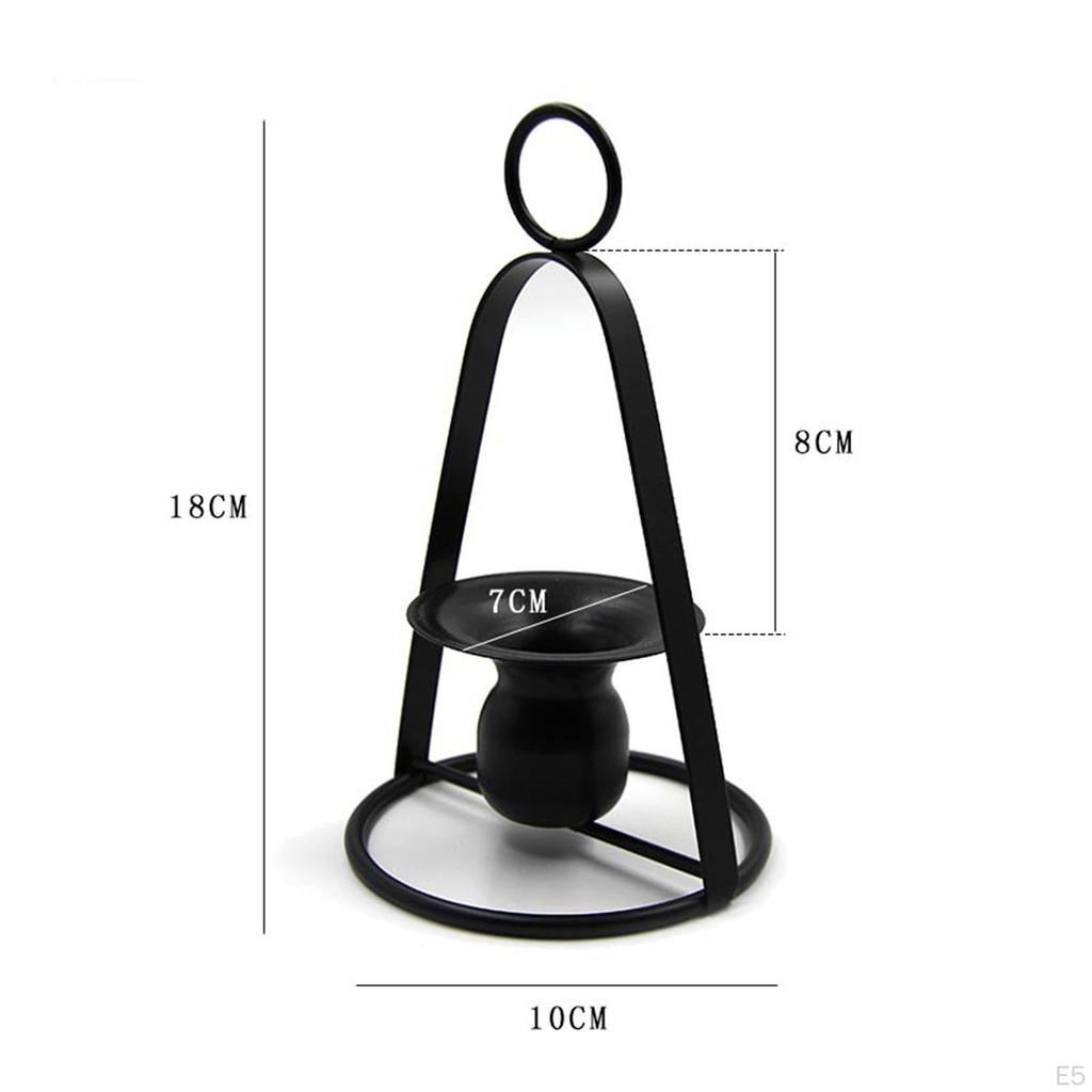 Iron Portable Candle Holder Candlestick Tealight Pillar for Wedding Tabletop Display