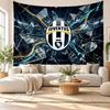 Nástěnná tapisérie Juventus FC, Závěsná dekorace z měkké látky, Dekorativní pozadí pro ložnici, Domácí nástěnné umění