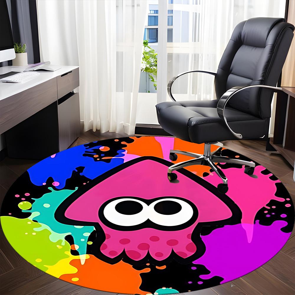 1pc Splatoon? Office Round Area Rug, Bedroom Living Room Home Decor, Room Deco, Offic a1016187