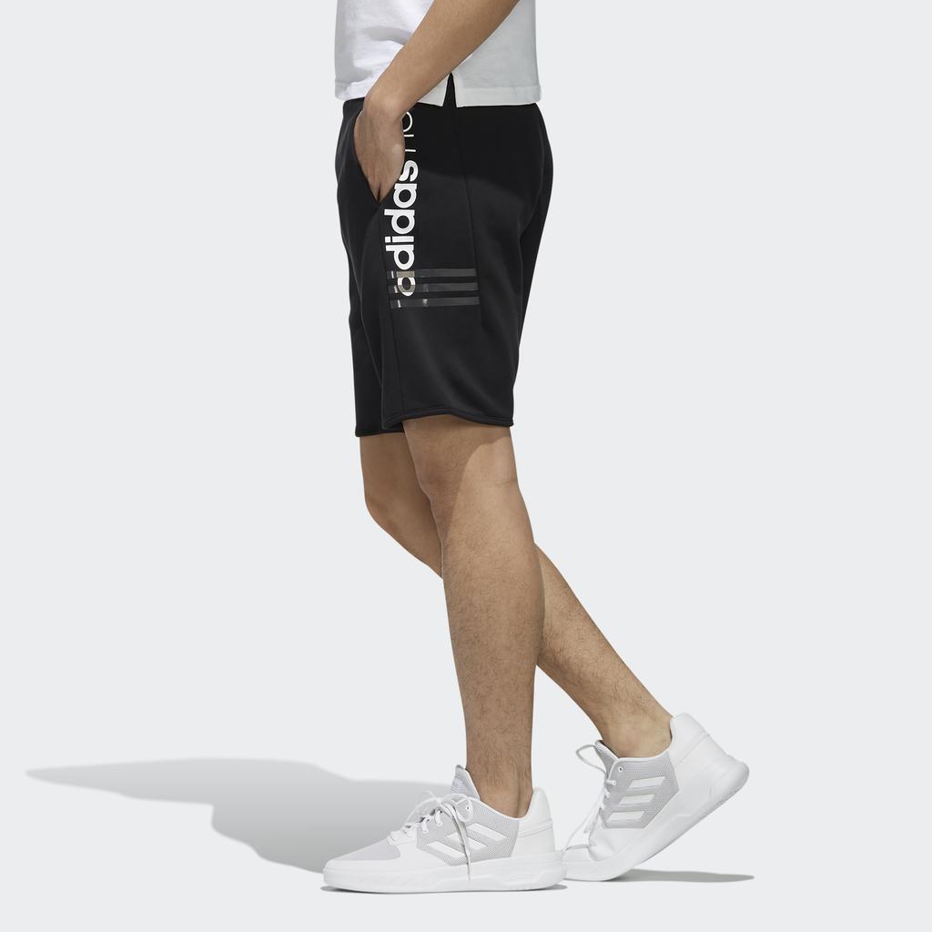 Adidas Neo Side Letter Print Casual Sports Slim Fit Shorts Men Bottoms Black EI4490
