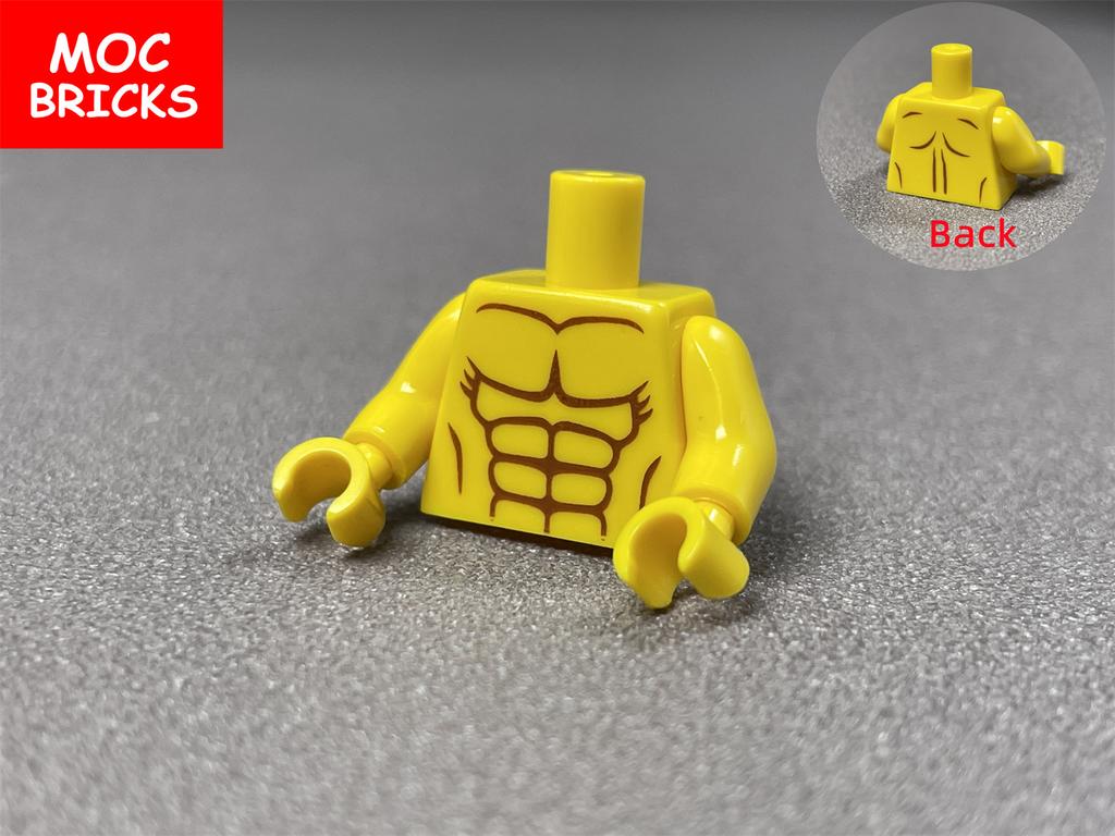5pcs/lot MOC Bricks Torso Suit Body Wear Arms Hands Muscle Chef Cloth Educational Building Blocks Assembled Toys Plastic Dolls