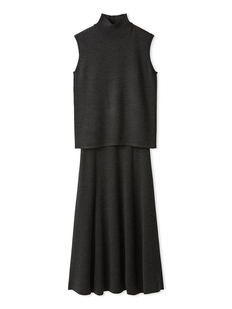 sleeveless knit narrow skirt SET 09WNO254119 CGRY 1 High-neck