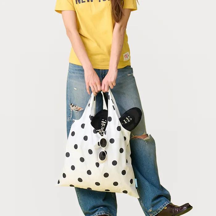 Nareun Reusable Folding Eco Bag White Dot