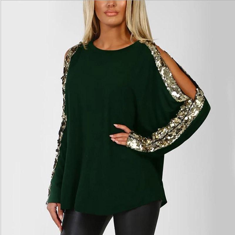 Women Ladies Sweatshirts Loose Blouse Long Sleeve Sequined Casual T-shirts Tops With Premium Quality Comfort And Stylish Versatility