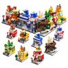 DIY Store Building Blocks Model Fast Food Restaurant Coffee Shop Puzzle Assembled Children's Educational Toys Birthday Gifts
