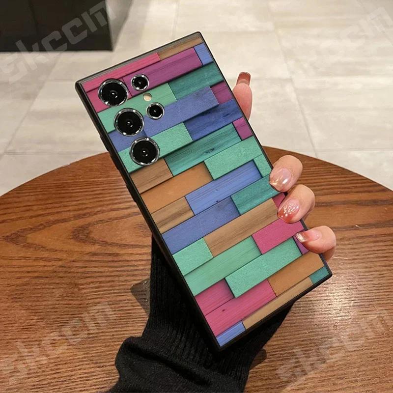 

Fashion Orange Black Wall Block Phone Case For Samsung Galaxy S24 Ultra S23 FE S22 S20 Plus A73 A72 A71 A55 A54 A51 A50 A35 A15 A15 4G