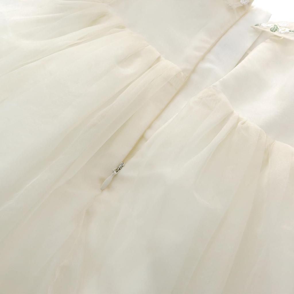 Famuka Baby Kids Long Ceremony Baby Baby 1st Sister 100 Days Short & Dress, Tulle, Sleeve, Spring/Autumn, Dress, Dress, Clothes, Girls, Children's