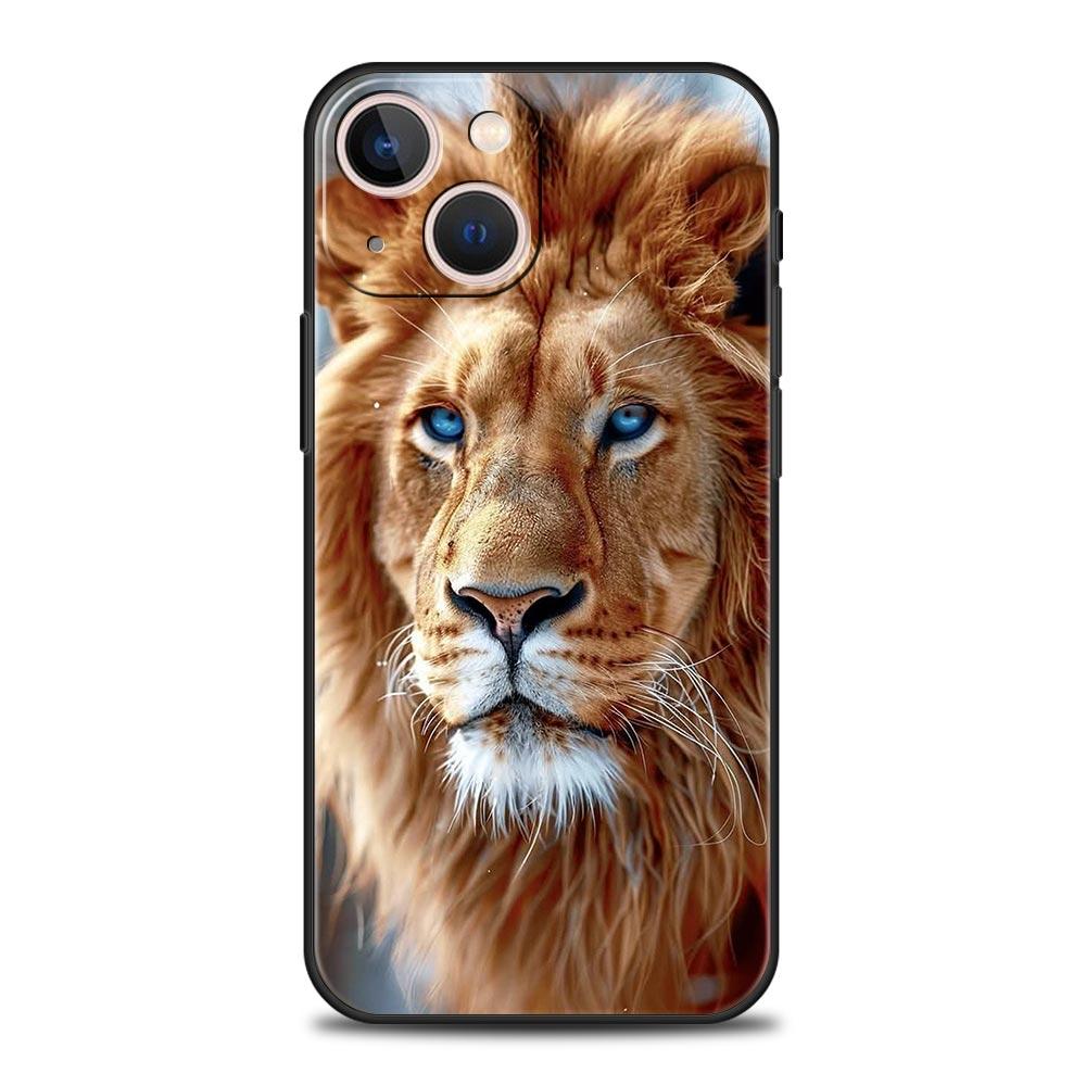 Lion King Animal Phone Case For iPhone 17 16 15 Pro Max 11 12 13 14 7 8 Plus SE 2020 X XR XS Cover Soft Black