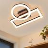 NETTLIFE LED Ceiling Light - Wood Grain Finish Modern Circular and Rectangular Design Warm White Light 3000K 14W