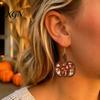 Gift for Her 1 Pair Fall Thanksgiving Pumpkin Earrings Women, Wooden Hypoallergenic Sensitive Ears Shaped Dangle Drop Earrings, Autumn Halloween